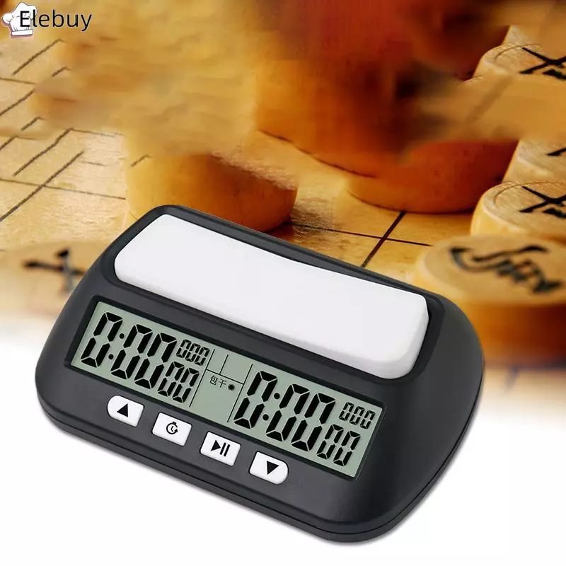[Elebuy] Đồng hồ cờ vua di động đa chức năng 3 trong 1 Hẹn giờ cờ vua kỹ thuật số Hẹn giờ trò chơi Mới