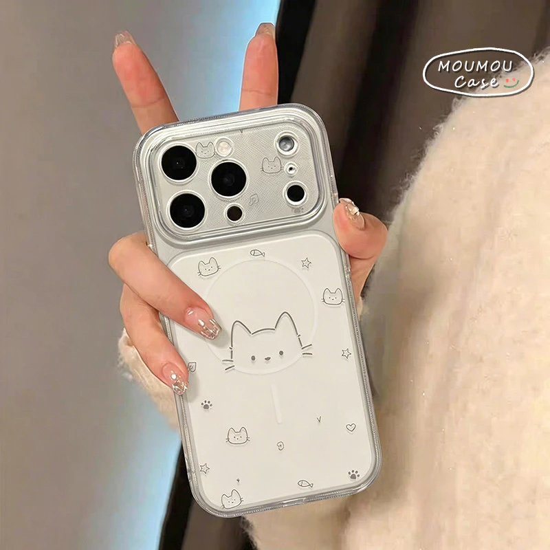 Ốp Lưng Cho IPhone 18 16 13 15 17 11 12 14 Pro Max 17air 16 15 Plus Bìa Mềm Mờ Siêu Mỏng Lovely Kitten Luxury