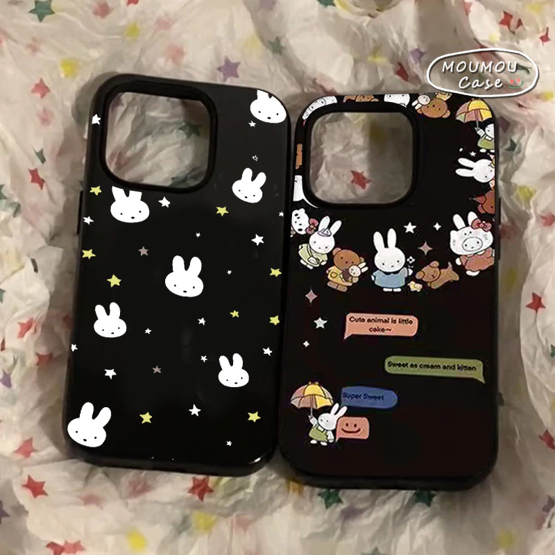Ốp Lưng IPhone 17 16 13 15 11 12 14 ProMax 7 8 13 14 16 Plus XR X XS Max Vỏ Hoạt Hình Thỏ Con Gấu Bóng Mượt