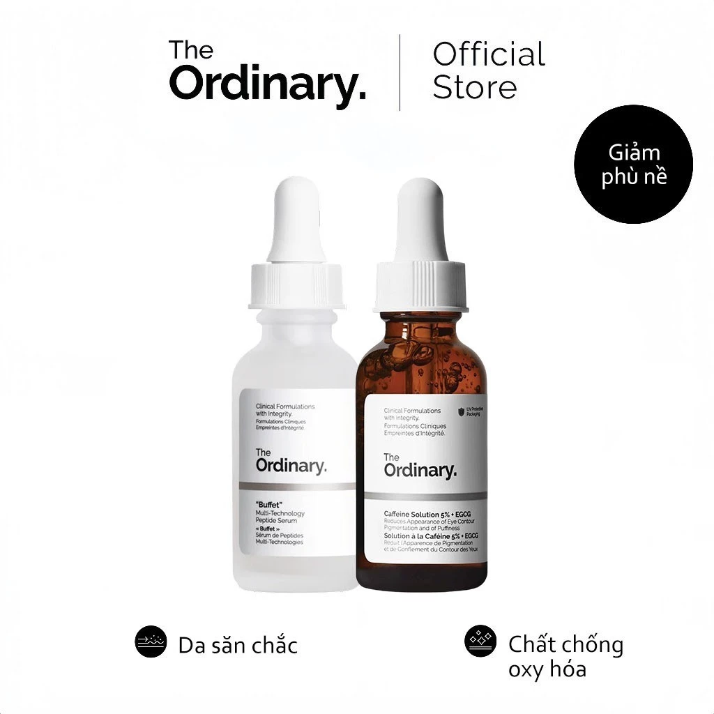 The Ordinary Bộ CP chống lão hóa - Caffeine Solution 5% + EGCG & “Buffet” 2x30ml