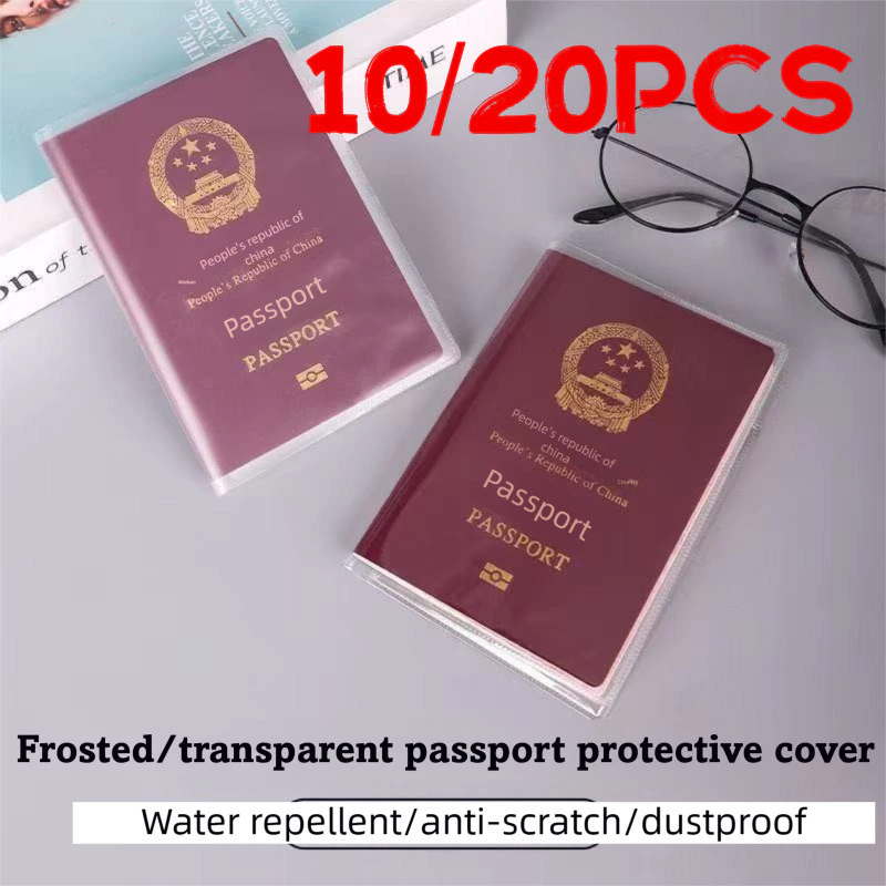 10 / 20 Chiếc Trong Suốt Tay Cầm Hộ Chiếu PVC Dày Chống Thấm Nước Bảo Vệ Hộ Chiếu Có Khe Cắm Thẻ Cho Du Lịch Du Học Ở Nước Ngoài