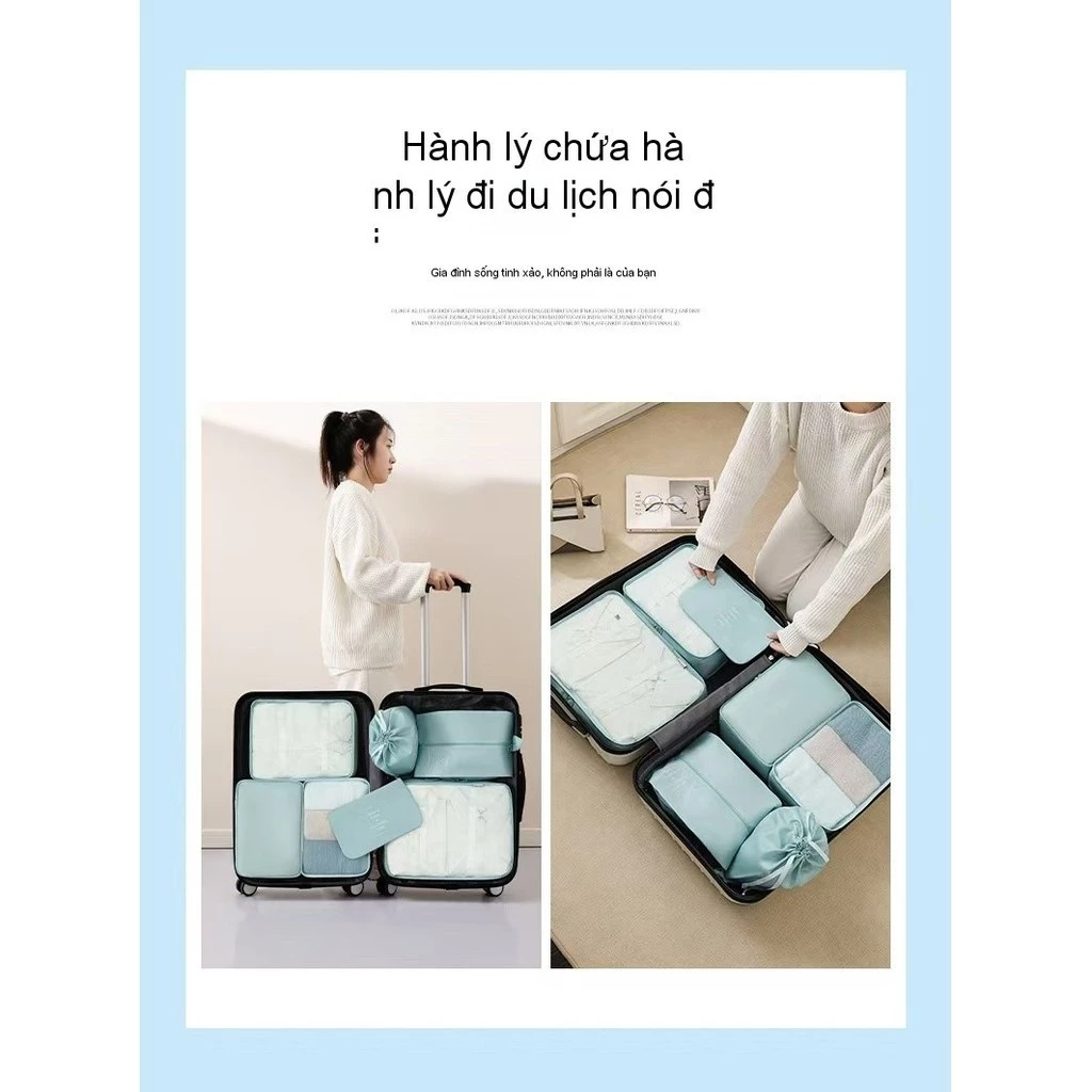 🔥🔥Set 7  túi đựng quần áo, mỹ phẩm, đồ dùng cá nhân du lịch cao cấp nhiều kích thước khác nhau