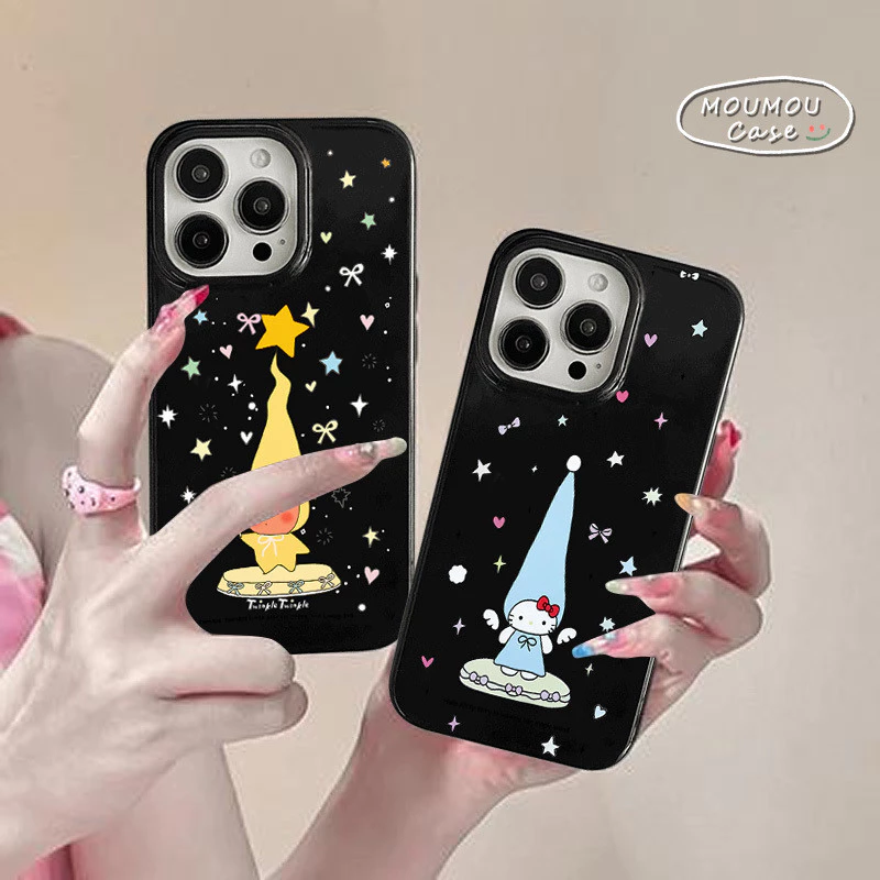 Ốp Lưng IPhone 17 13 11 16 15 14 12 Pro Max Air Ốp Lưng Điện Thoại Hình Hoạt Hình STARMAN Và HelloKitty Bóng Mượt.