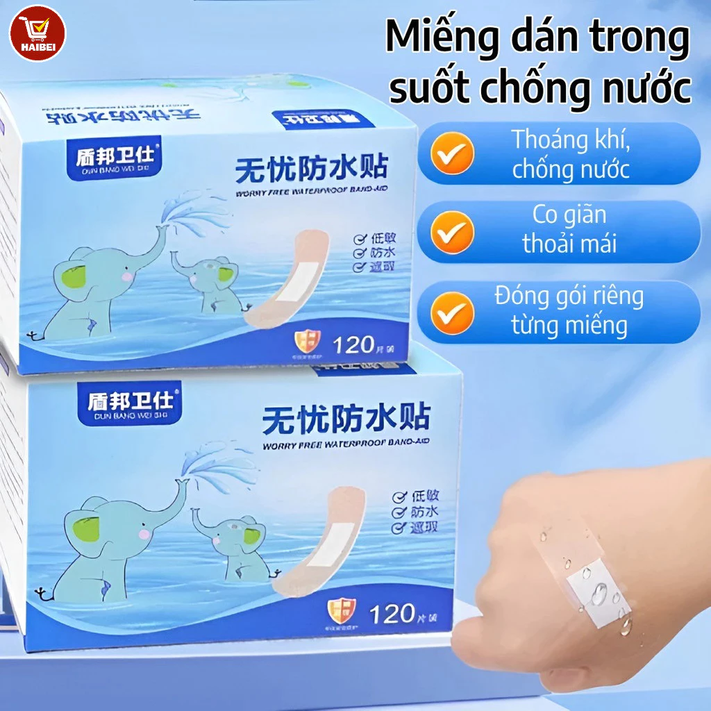Băng cá nhân, băng chống thấm nước, miếng dán dùng khi bơi, băng y tế trong suốt dùng một lần.