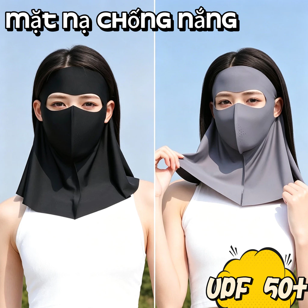 UPF50+Mặt nạ chống nắng Ice Filament Breathable Elastic Thiết kế lỗ thở UV