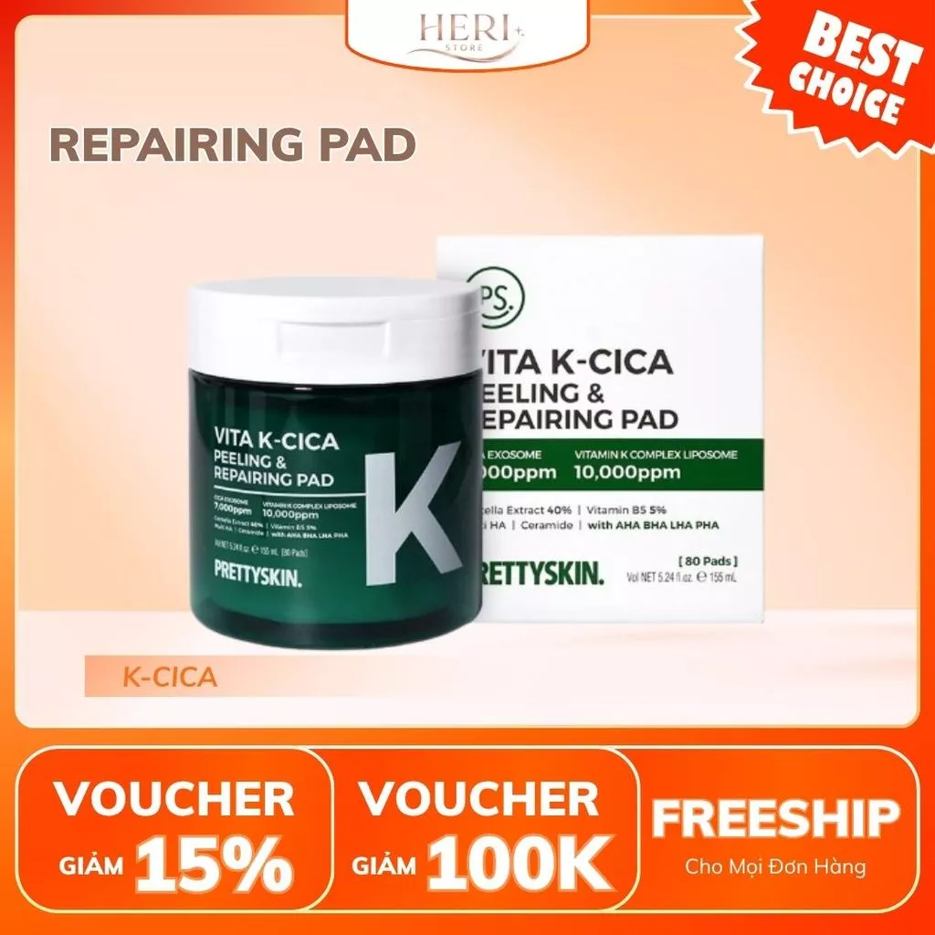 Toner Pad Vita K-Cica Peeling & Repairing Pad PS.PRETTYSKIN