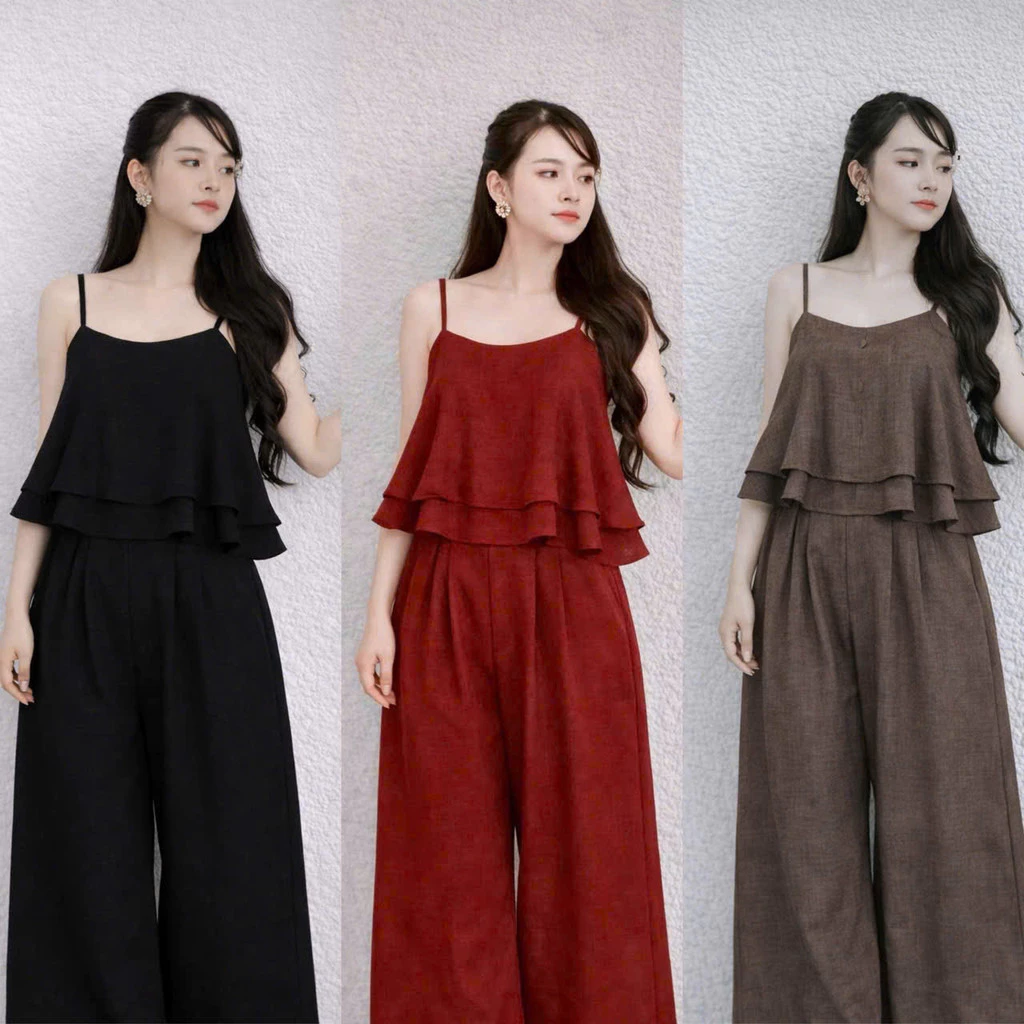 (New) Set bộ Đũi Nữ 2 DÂY Quần Suông DÀI Xinh Xắn THỜI TRANG NĂNG ĐỘNG NỮ TÍNH