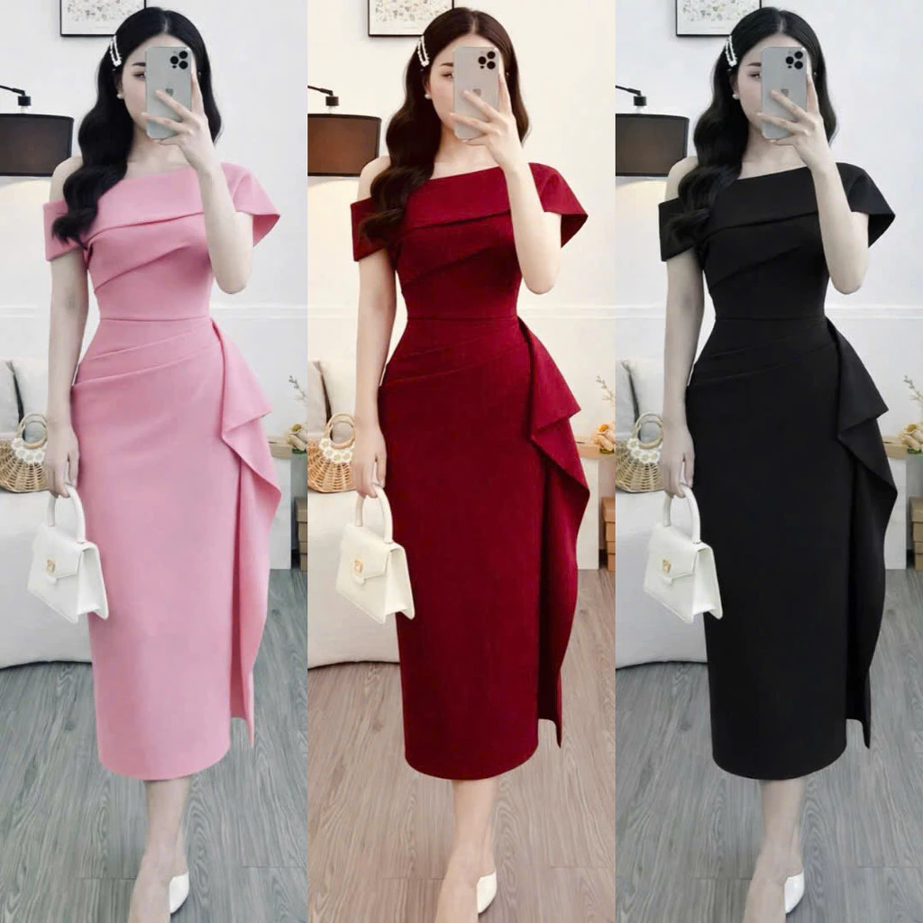 (Đẹp như hình) ĐẦM NỮ BODY DỰ TIỆC THIẾT KẾ MỚI ÔM DÁNG SANG CHẢNH THANH LỊCH