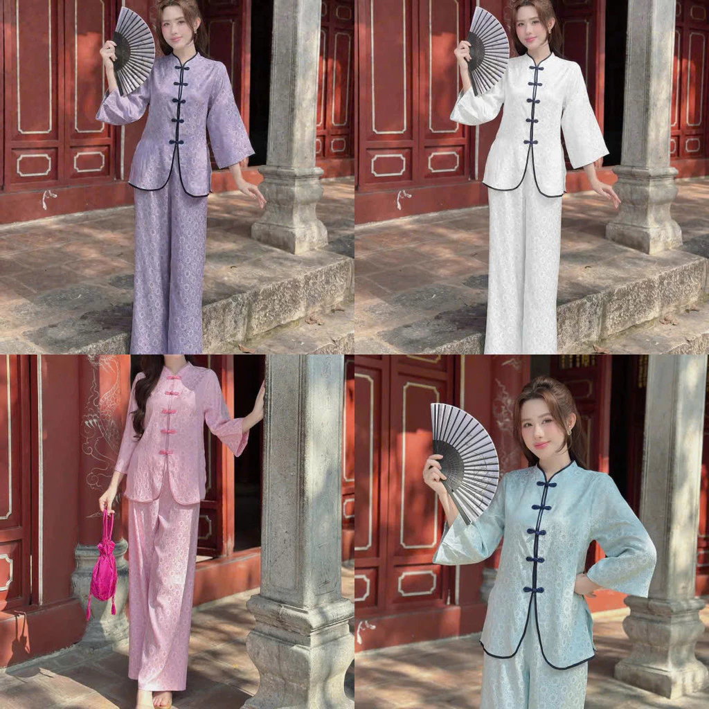 SET ĐỒ LAM NỮ BÀ BA CHẠY VIỀN CÚC TÀU MỚI THANH LỊCH NỮ TÍNH PHÙ HỢP THỜI TRANG  NY NA STORE