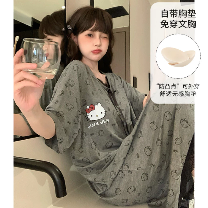 Đệm Váy Ngủ Bộ Đồ Ngủ Nữ Plus Size Modal Tay Ngắn Mùa Hè
