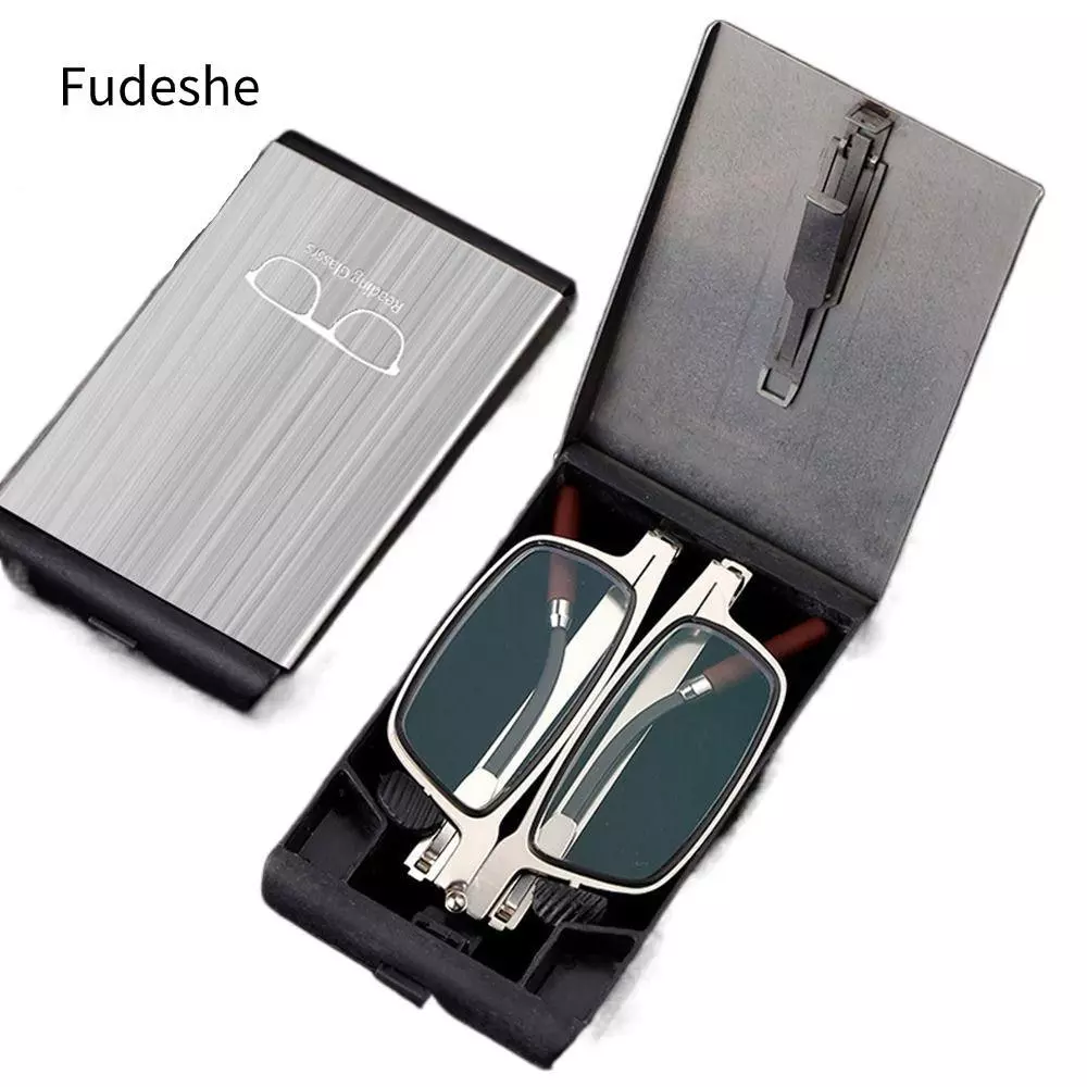 Kính đọc sách chống ánh sáng xanh FUDESHE, Giá đỡ điện thoại di động chặn màu xanh Kính mắt vuông, Kính siêu thị di động siêu nhẹ bằng kim loại thanh lịch Văn phòng
