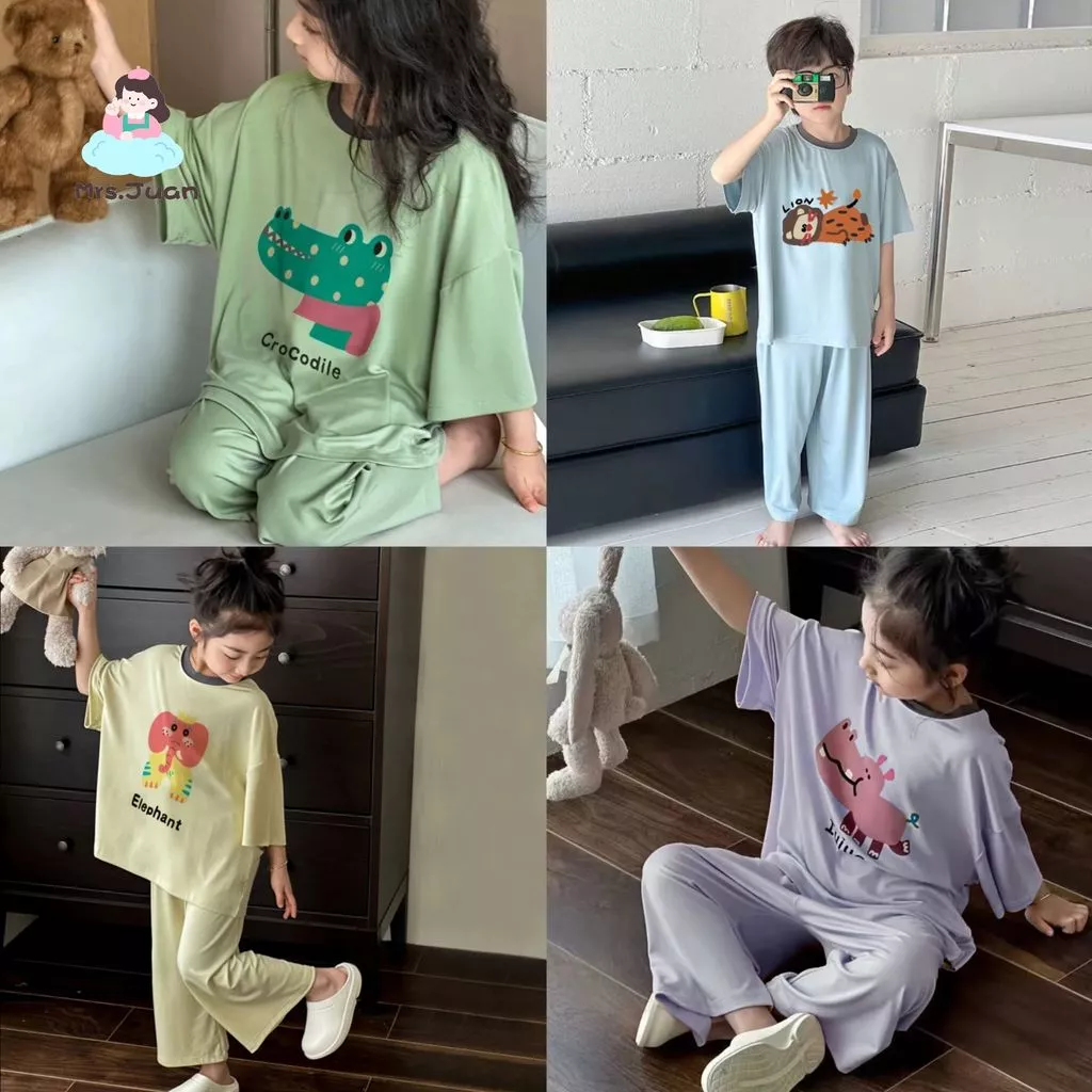 Bộ đồ ngủ hình khủng long cho bé trai & bé gái – Chất liệu modal mát, hút ẩm, thoải mái mùa hè