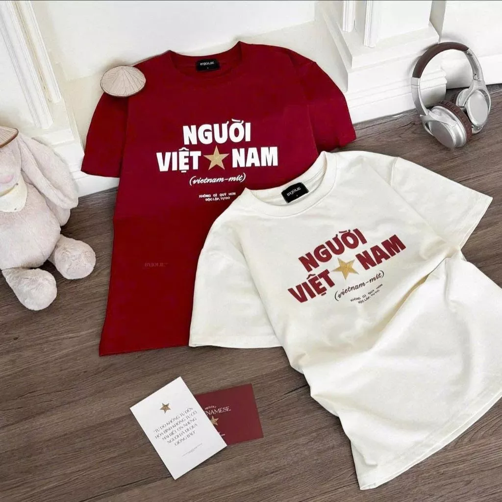 Áo Thun Form rộng , Áo phông Unisex nam nữ-chữ NGƯỜI VIỆT NAM