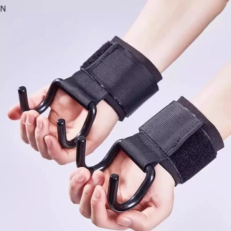 NS 2 Chiếc Móc Nâng Trọng Lượng Tay Cầm Với Quấn Cổ Tay Thanh Dây Đeo Cổ Tập Gym Thể Dục Móc Trọng Lượng Dây Kéo Nâng Găng Tay NS