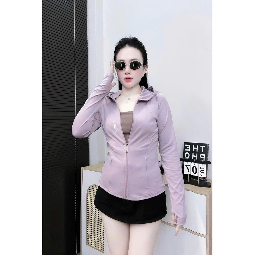 ÁO KHOÁC THUN LẠNH GYM CÓ NÓN SPORT CHỐNG NẮNG, TAY XỎ NGÓN PHÙ HỢP ĐI TẬP GYM, THỂ DỤC NY NA STORE