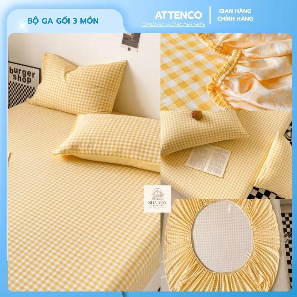 Bộ ga gối 3 món cotton đũi xơ đậu nành mềm mại thoáng mát thấm hút mồ hôi nhiều họa tiết phù hợp 1m2-2m2