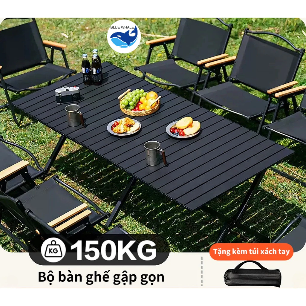 Bàn Gấp Dã Ngoại Cắm Trại – Bàn Camping Nhôm Sơn Tĩnh Điện Siêu Gọn Nhẹ