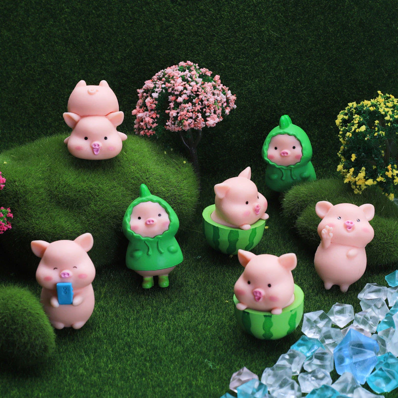 Mô Hình Heo Mini Trang Trí Ô Tô Combo 7 Con – Làm Đẹp Không Gian, Decor Xinh Xắn Cho Dân Văn Phòng & Gen Z – Siêu Cute