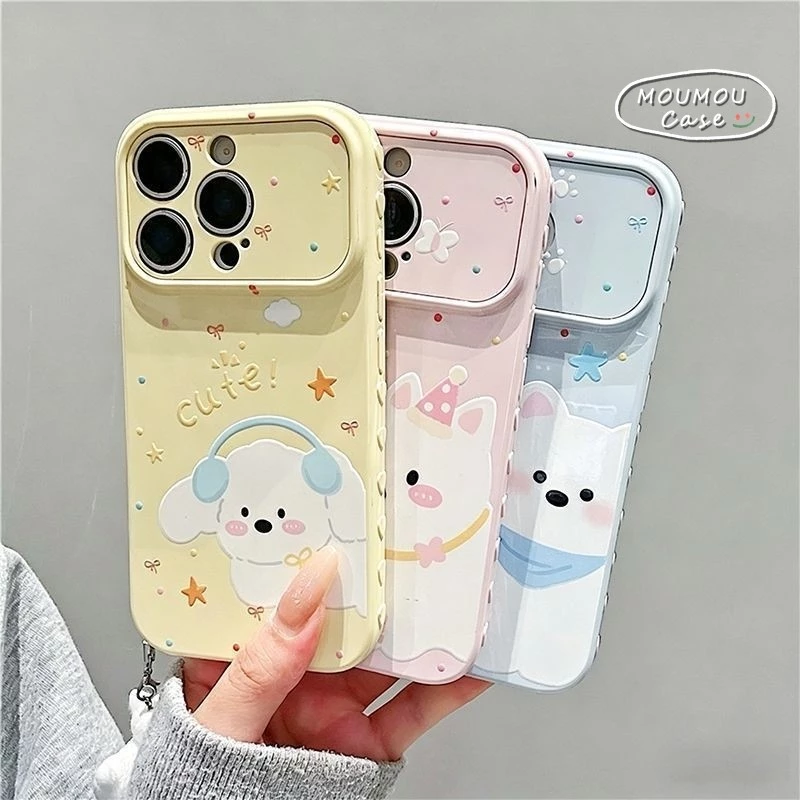 Ốp Lưng Cho IPhone 11 17 16 15 13 14 12 Pro Max XR X XS Max AIR 7 16 8 Plus SE Bìa Mềm Chống Rơi Cún Con Dễ Thương