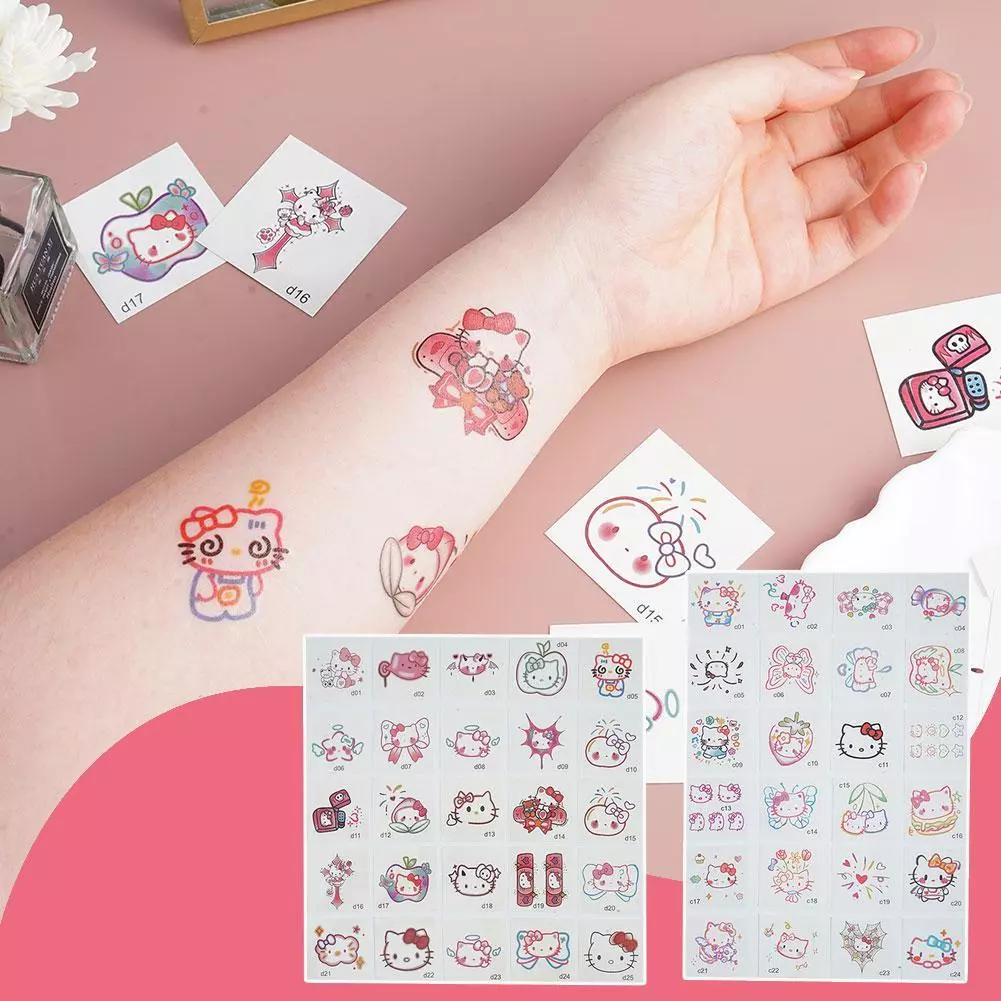 Hello Kitty Hình Xăm Dán Nhiều Màu Sắc, Chống Thấm Nước, Dễ Thương Cho Cánh Tay