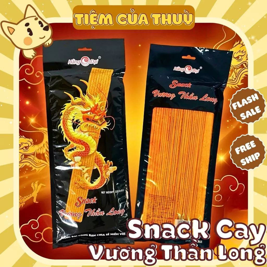 Snack Vương Thần Long Hằng Đại gói 220g Đồ Ăn Vặt Cổng Trường, Thơm Cay Ngon Hấp Dẫn, Đồ Ăn Vặt Hot Nhất