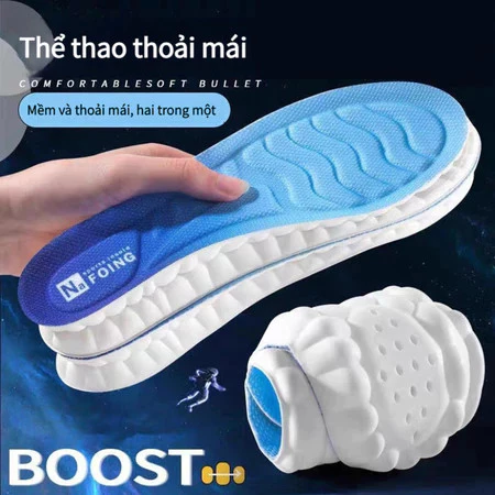 Lót giày thể thao 4D, Miếng lót giày cao su non, Miếng đế lót giày cao cấp êm đàn hồi thoáng khí chống sốc-ZEST