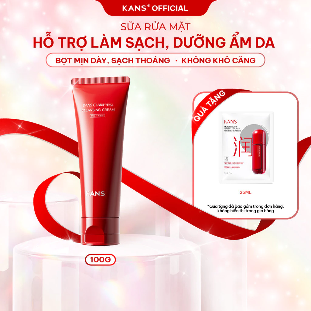 [DIỆP LÊ] KANS Sữa Rửa Mặt Đỏ giúp Làm Sạch Sâu, Dịu Nhẹ, Cấp Ẩm và Mờ nếp nhăn phù hợp mọi loại da