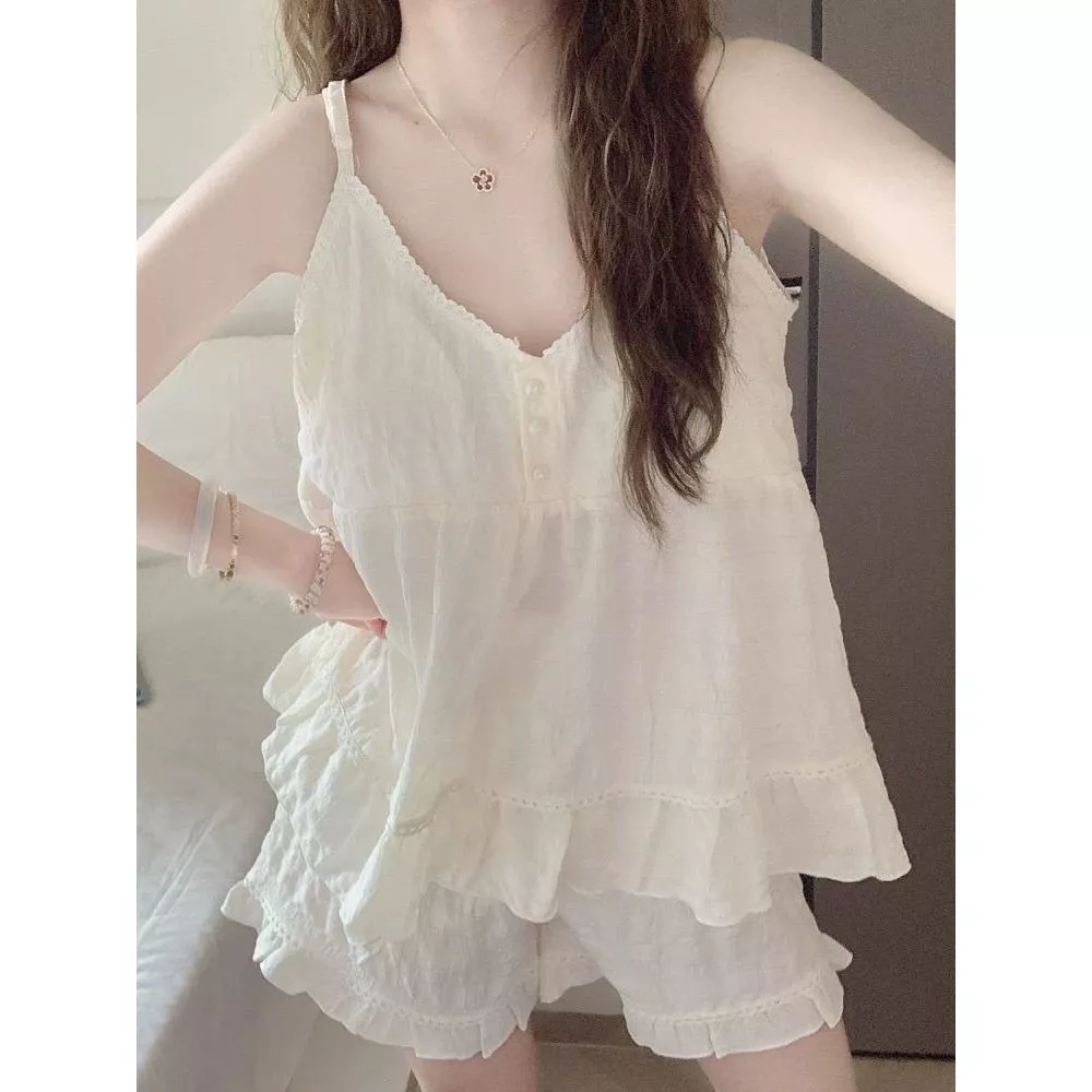 [Pre-Order]-09Quần short nữ mùa hè kiểu mới có đệm ngực, chất liệu cotton mềm mại, có thể mặc ra ngoài  mẫu mới hàng QC