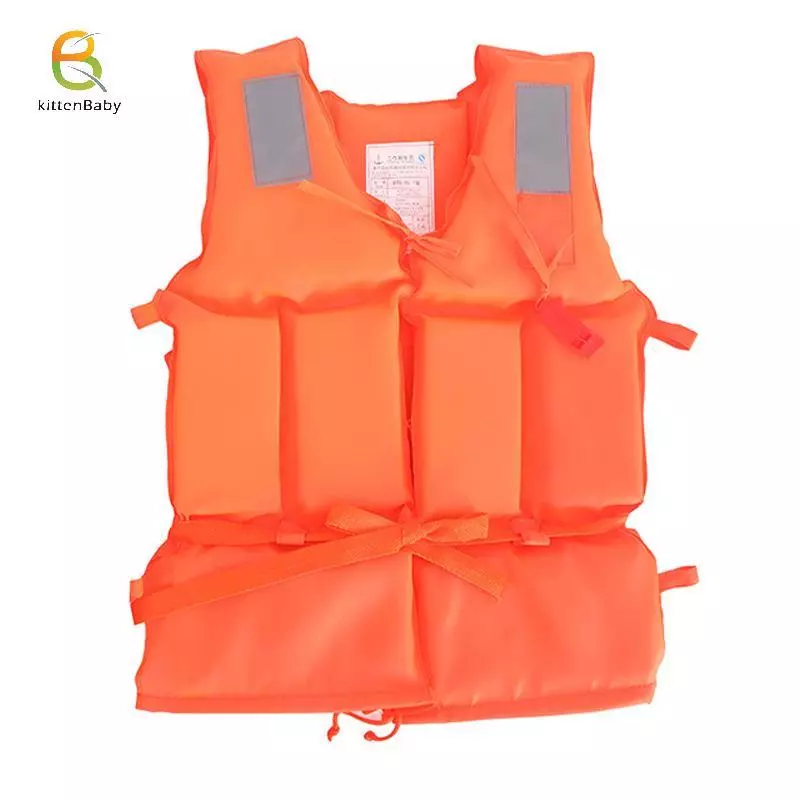 <![Baby-t] Áo vest bơi cứu sinh màu cam, foam, có còi thuyền, phù hợp cho người lớn và trẻ em, tiện dụng khi câu cá