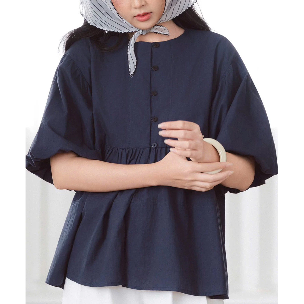 ÁO BABYDOLL TAY PHỒNG FREESIZE – XANH TRƠN -TRẮNG CHẤM BI SIÊU XINH MyaHouse