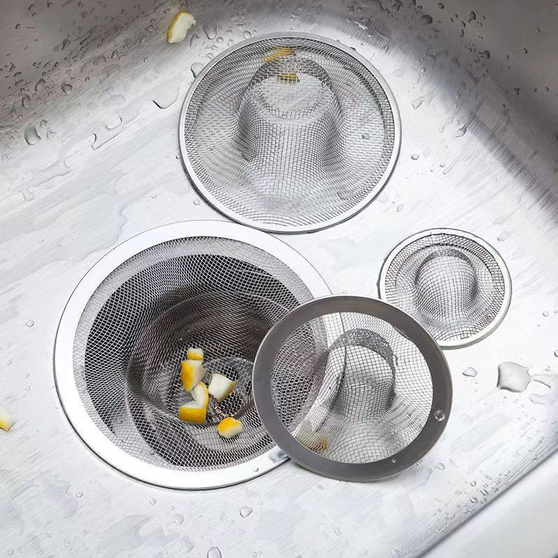 Lưới lọc cống bằng thép không gỉ dùng cho nhà bếp và phòng tắm, hình nón cỏ, đường kính 5cm-11cm.