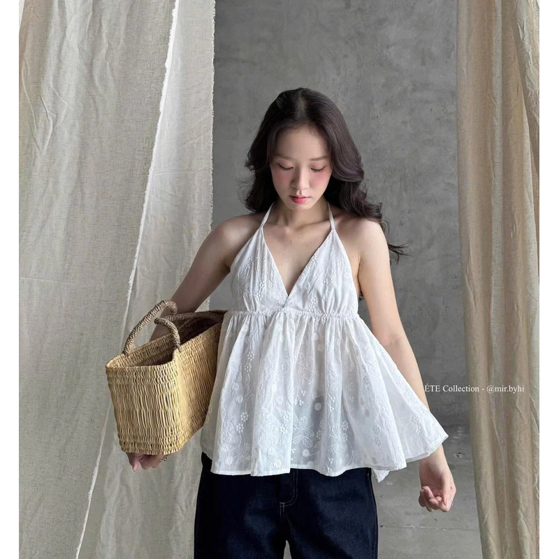 Áo Yếm Cổ V Chất Xô Hoa MyaHouse