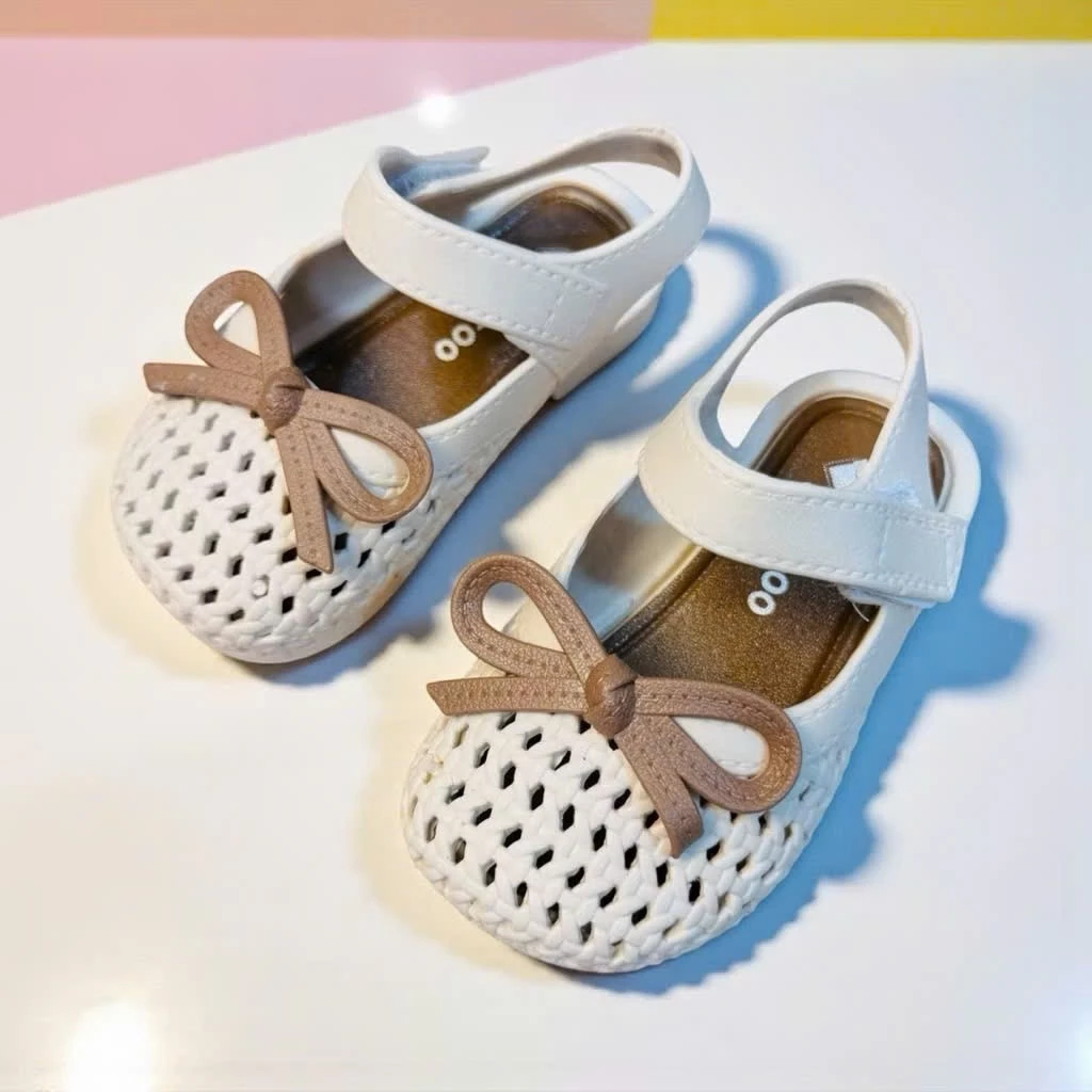 Giày Bé Gái Búp Bê Đính Nơ Xinh Xắn | Mềm Nhẹ, Thoáng Khí, Dễ Mang | Cho Bé 0–3 Tuổi