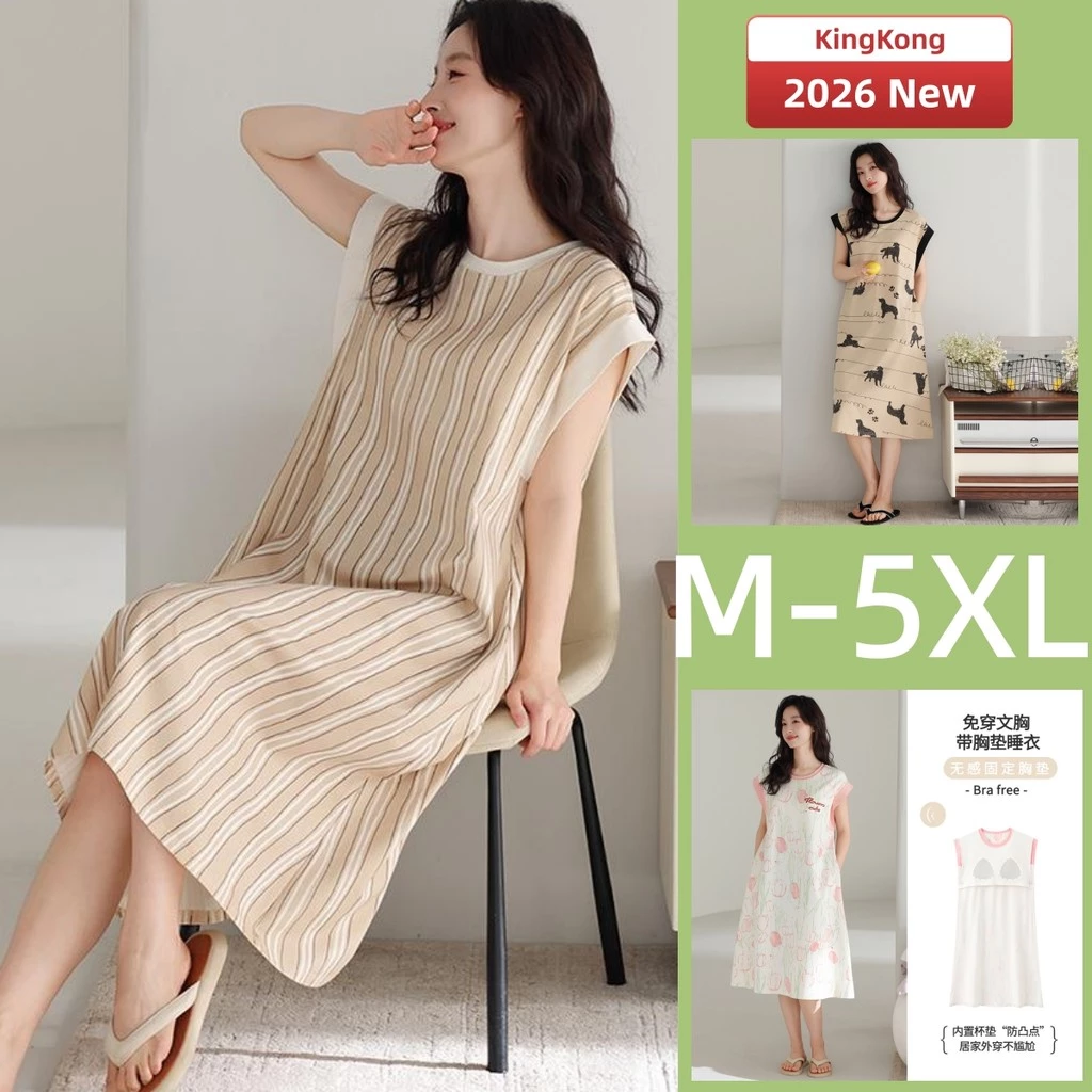 Mẫu Đệm Váy Ngủ Bộ Cotton Cho Nữ Size Từ M Đến 5XL - Phù Hợp Mặc Ở Nhà Mùa Hè