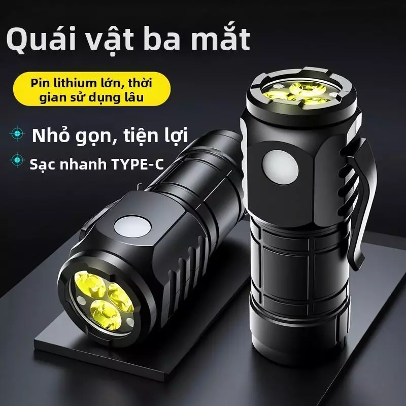 Đèn Cầm Tay Mini Đa Năng, Có Kẹp Bút Tiện Dụng, Pin Trâu, Dành Cho Câu Cá, Đi Rừng, Leo Núi, Đạp Xe