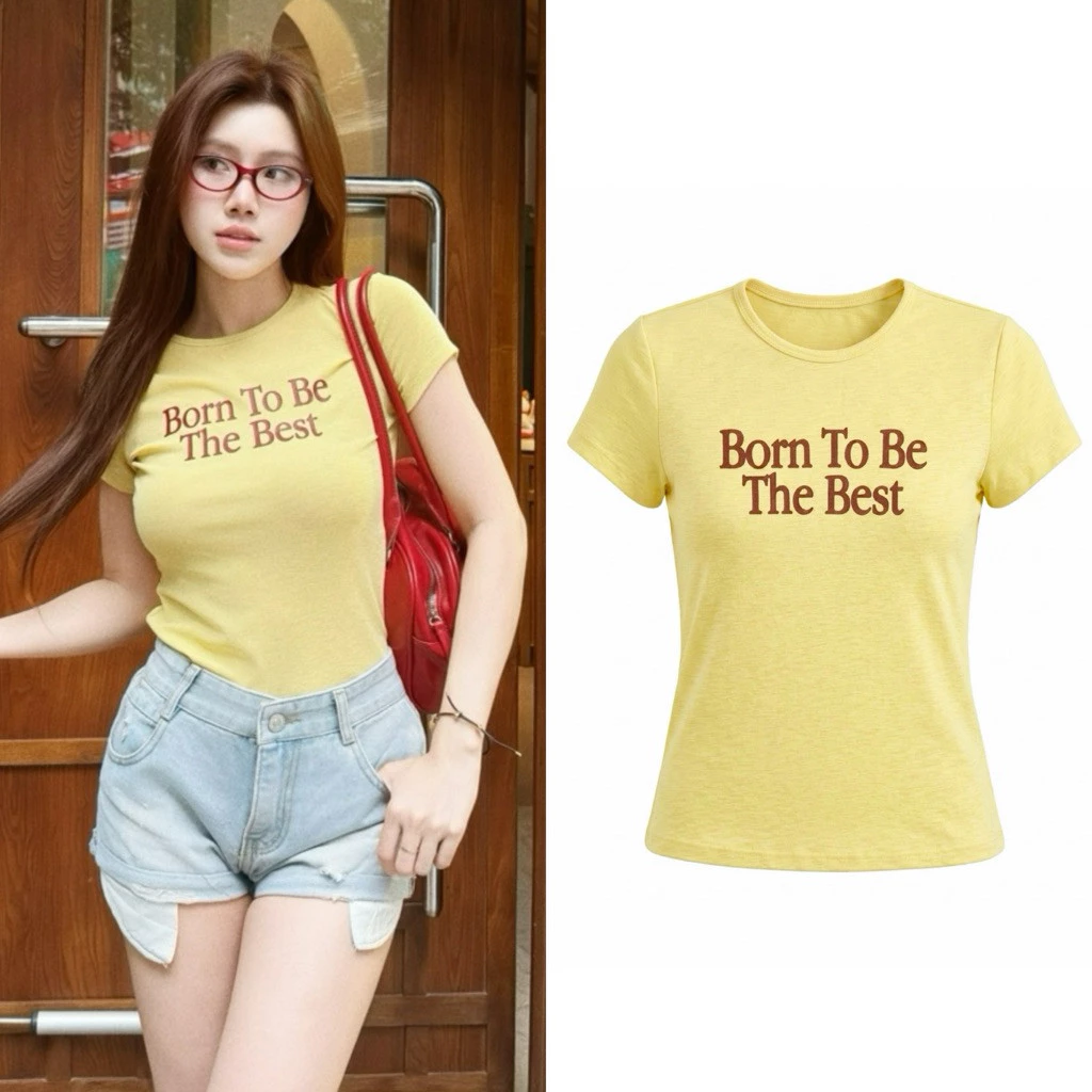 [SUMMER VIBES - LUNARE] - ÁO THUN BABY TEE IN BASIC VÀNG PASTEL – CHẤT THUN GIẤY MỎNG MÁT