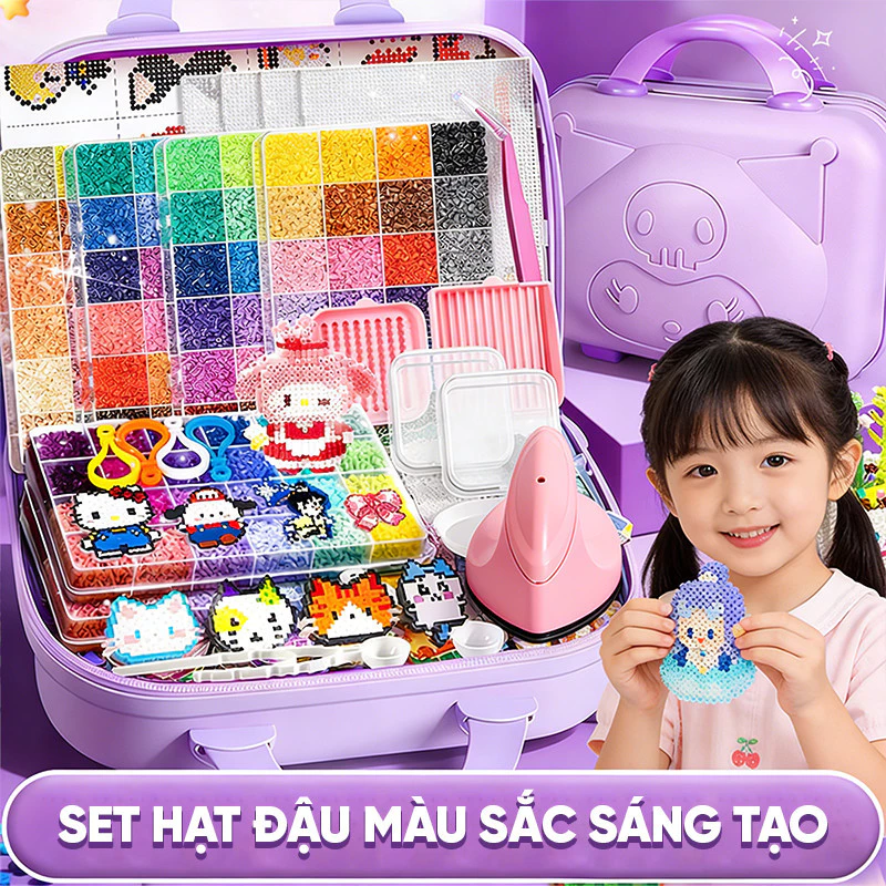 Bộ Hạt Xếp Hình Diy 2.6mm Cao Cấp, 96 Màu Tươi Sáng, Bàn Ủi Tiện Lợi, Đồ Chơi Giáo Dục An Toàn Quà Sinh Nhật