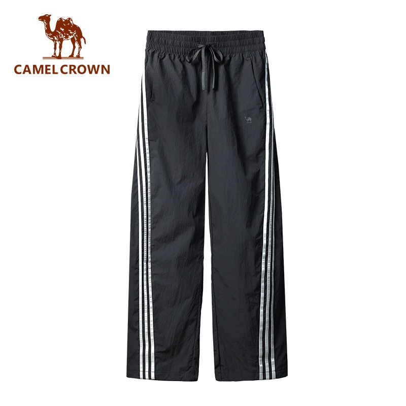 CAMEL CROWN SPORTS Nữ Quần Thường Ngày Mỹ Phong Cách Retro Ba sọc Rời-Fit Quần Đi Làm Thẳng