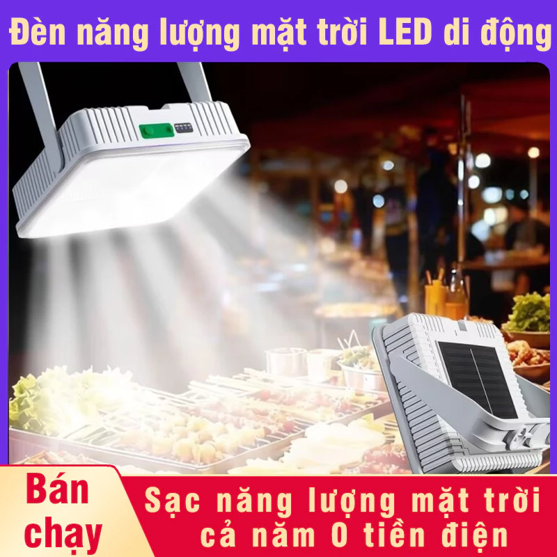 Đèn Năng Lượng Mặt Trời  Siêu Sáng Cầm Tay Công Suất Lớn Kháng Nước Cho Cắm Trại, Sân Vườn