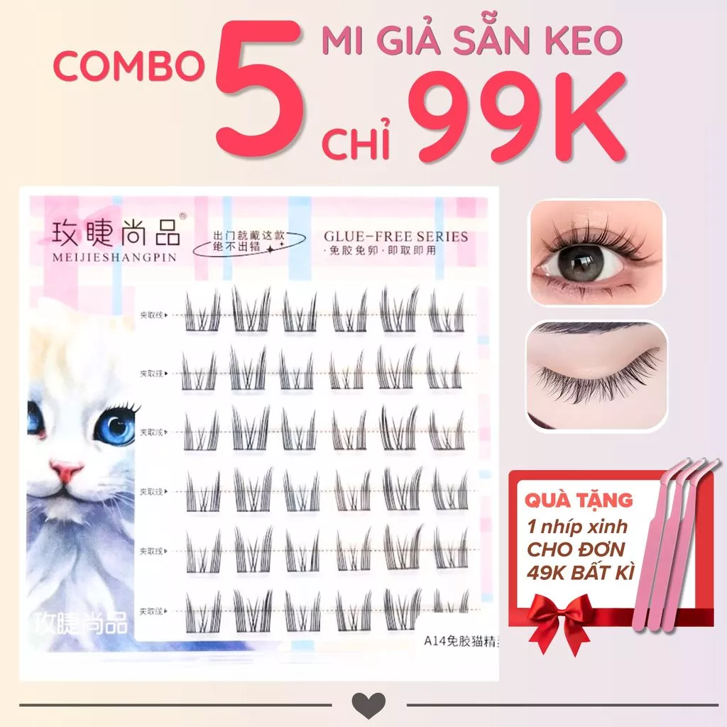 Mi Giả Tự Dính Sẵn Keo MJ Shangpin – Gắn Nhanh, Tự Nhiên, Nhẹ Mắt, Dễ Sử Dụng, Nhiều Mẫu Hot