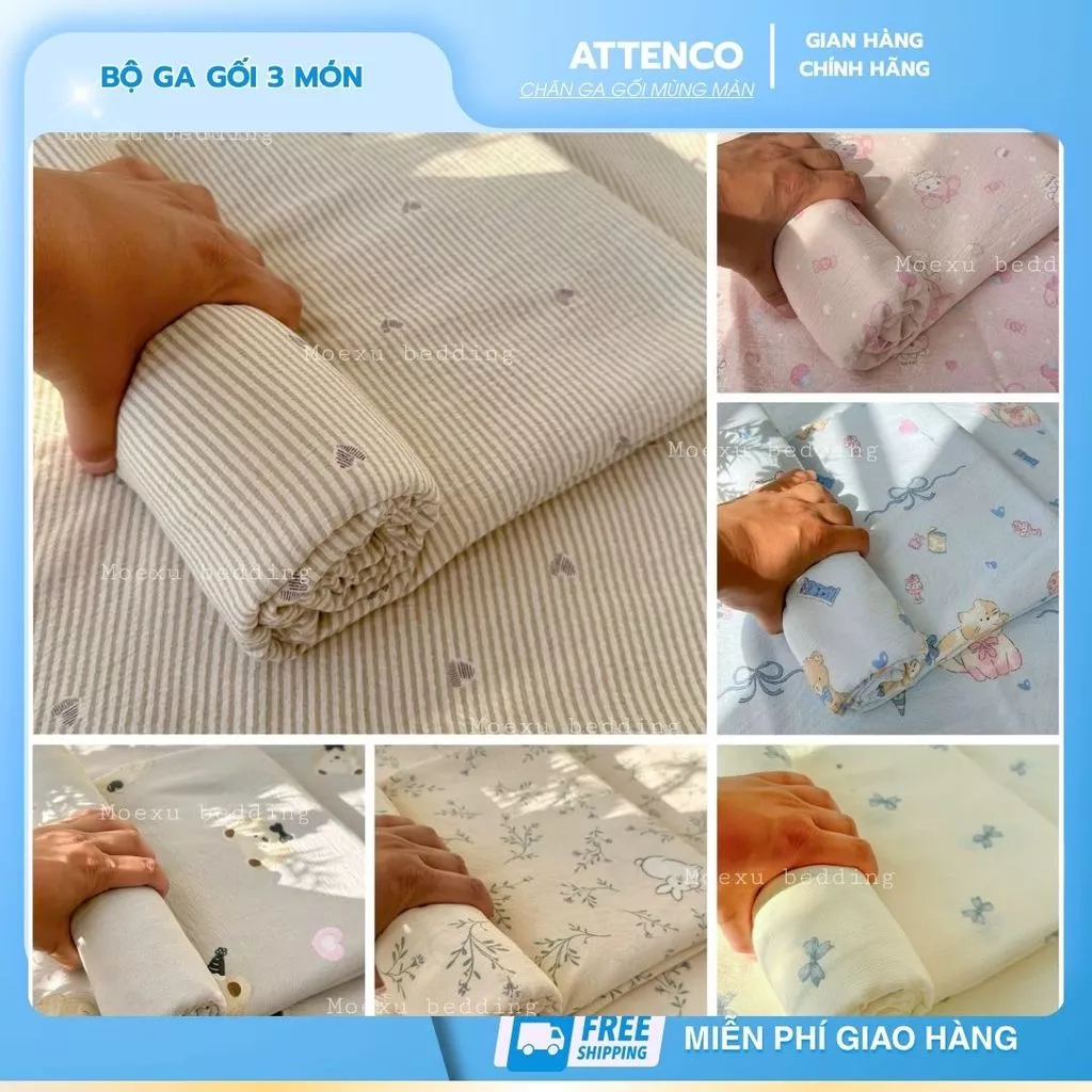 [HÈ 2026] Bộ Ga Gối Cotton Icy 3 Món Bộ 3 Món 1 Ga Kèm 2 Gối Đũi Cao Cấp Họa Tiết Vintage Thanh Lịch, Mềm Mát