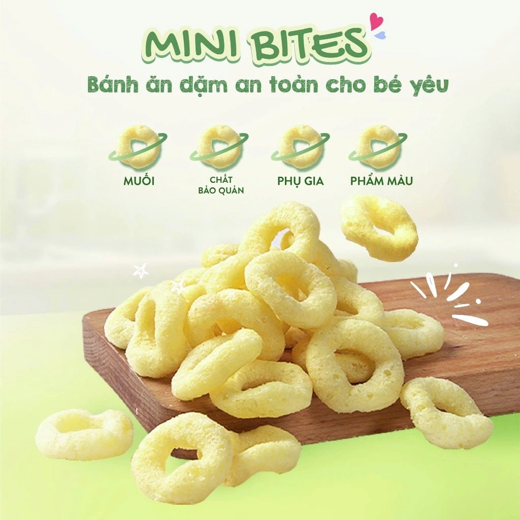 🍩 Bánh Ăn Dặm Mămmy Mini Bites Chính Hãng, Đủ Vị - Mềm Xốp Dễ Tan Hỗ Trợ Bé Tập Nhai (6M+)