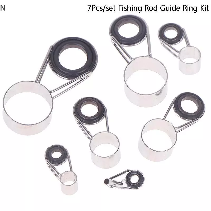 NS 7 Cái / bộ Câu Cá Thép Không Gỉ Bộ Dụng Cụ Sửa Chữa Cần Câu Hướng Dẫn Vòng Đầu Câu Cá Vòng Tròn Vòng Mắt Hướng Dẫn Dây NS