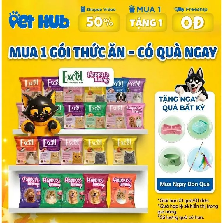 [SIÊU QUÀ TẶNG] COMBO 1,2,3,4 Gói Hạt Excel Cho Mèo Mọi Lứa Tuổi Túi 500g