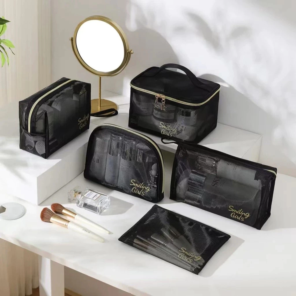 Túi đựng mỹ phẩm lưới Nylon Bảo quản mỹ phẩm Dung tích lớn Túi vệ sinh lưới du lịch di động