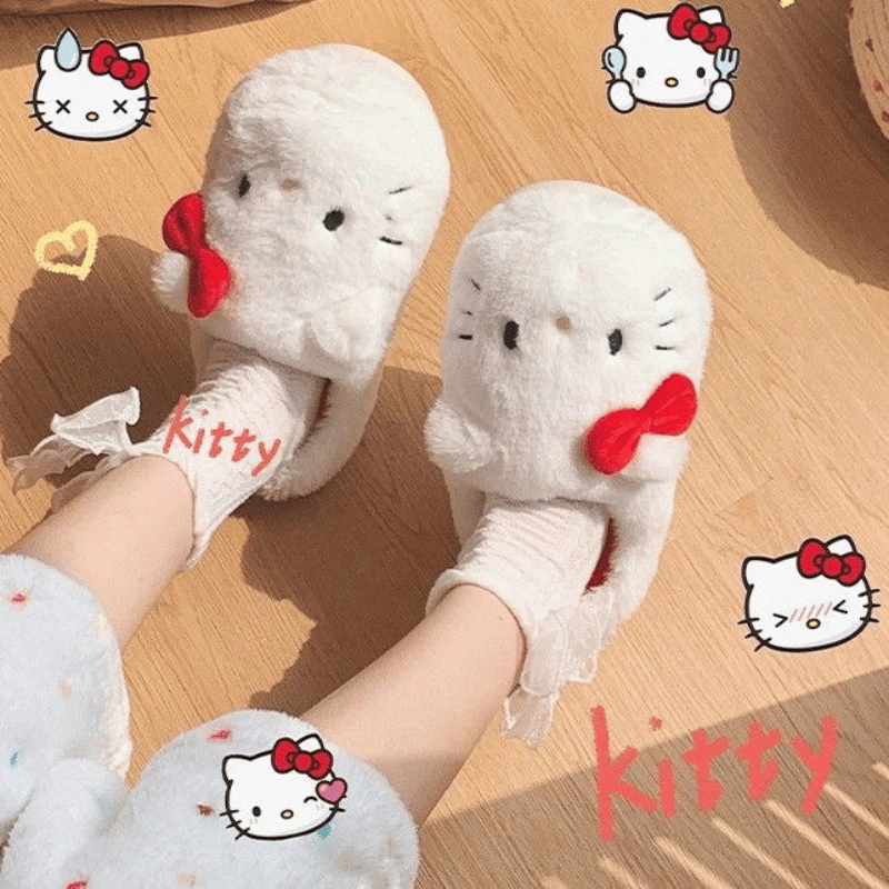Dép Lông Hello Kitty Dễ Thương TOAM, Dép Đi Trong Nhà Mùa Đông Êm Ái, Ấm Áp Cho Nữ