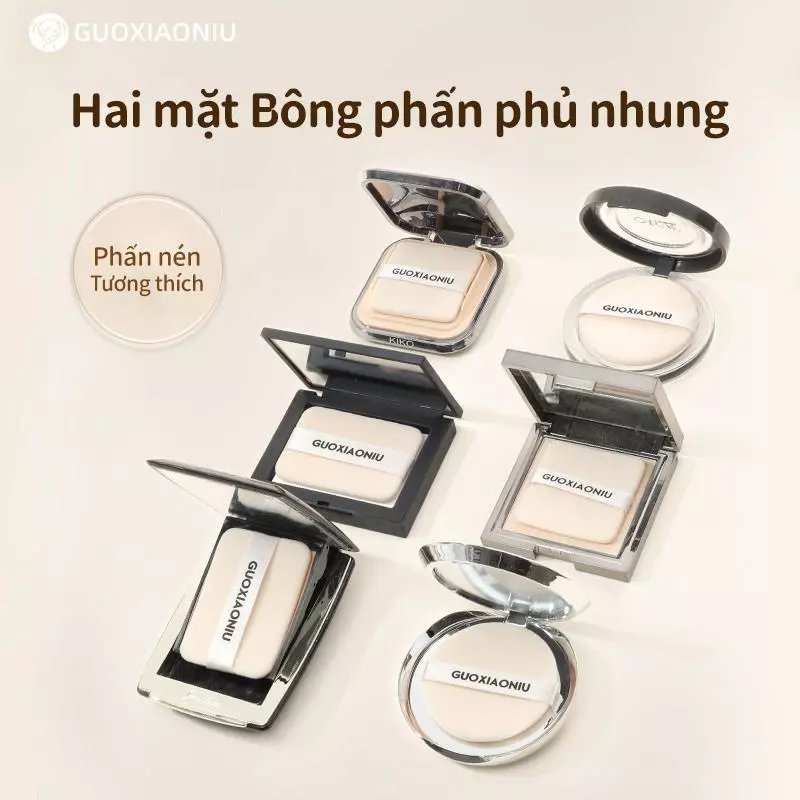 Bột thay thế hai mặt GUOXIAONIU – Được sử dụng cho bột ép, rời, lỏng KIKO, nền mịn, độ bám dính tốt, không thấm bột