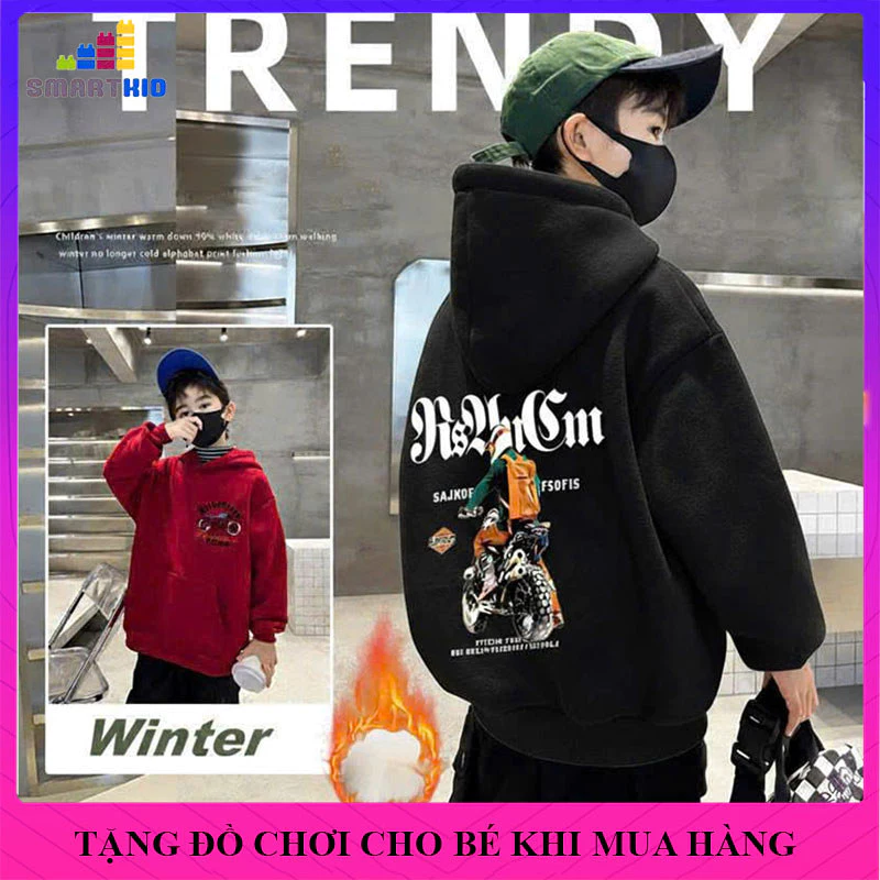 [18-52kg] Áo nỉ hoodie bé trai, áo khoác nỉ bé trai mẫu MOTO, áo thu đông bé trai size 18-52kg chất nỉ bông dày dặn áo