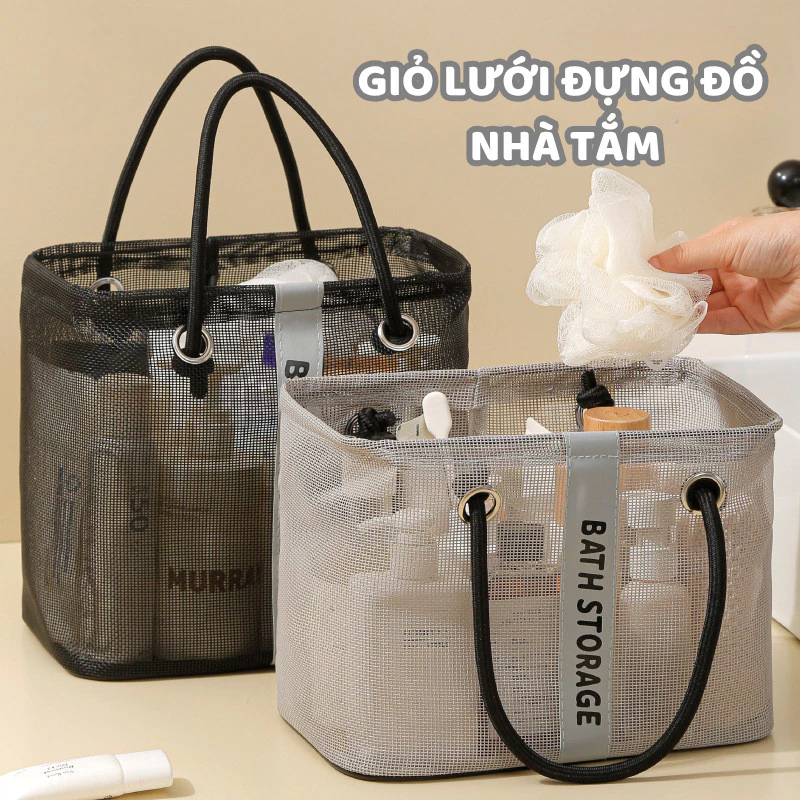 Giỏ Đựng Đồ Nhà Tắm Lưới Thoáng Khí TORO Túi Đựng Mỹ Phẩm, Dầu Gội, Sữa Tắm, Du Lịch Tiện Lợi