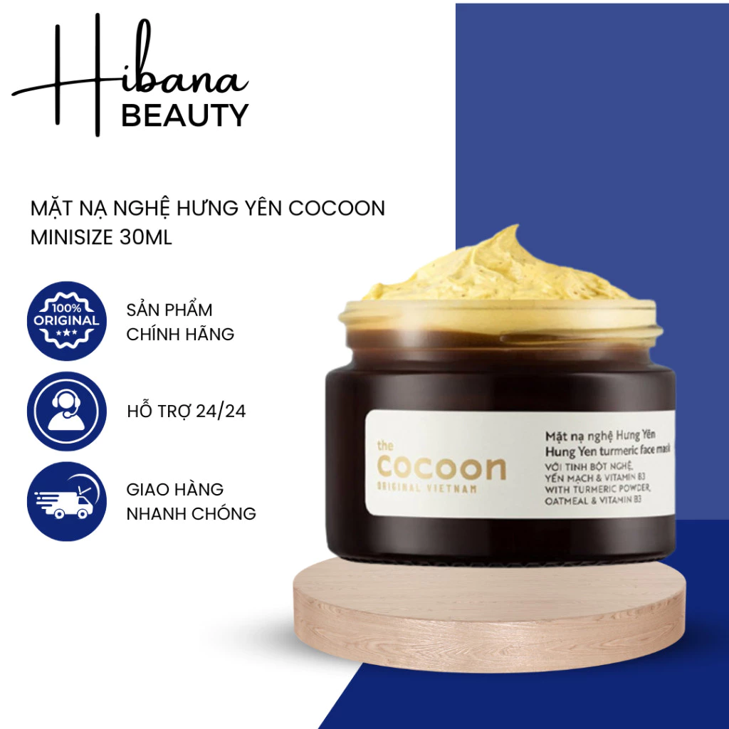 Mặt Nạ Nghệ Hưng Yên Cocoon Làm Sáng Da, Giảm Thâm Mụn, Dưỡng Da Mềm Mịn 30ml